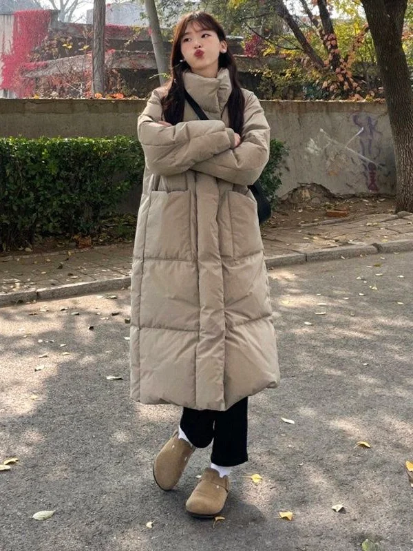 Trendy Women's Mid-Length down Jacket Winter Coat Bread Style College Fashion Cotton Blend Thickened Long Sleeve Zipper Closure
Trendy Women's Mid-Length down Jacket Winter Coat Bread Style College Fashion Cotton Blend Thickened Long Sleeve Zipper Closure