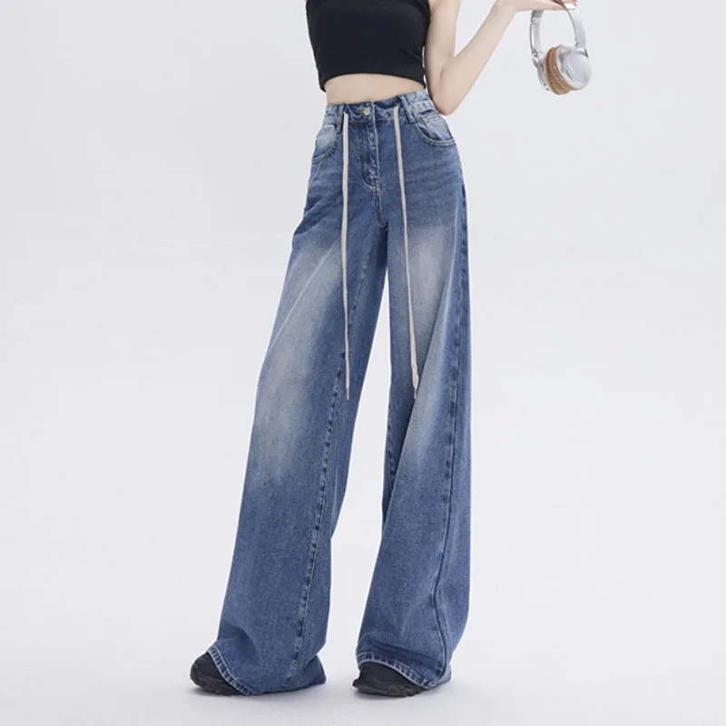 2023 Women New High Waist Wide Leg Denim Pants Loose Straight Jeans Drawstring Tie Up Retro Wash Jean Trousers
2023 Women New High Waist Wide Leg Denim Pants Loose Straight Jeans Drawstring Tie Up Retro Wash Jean Trousers