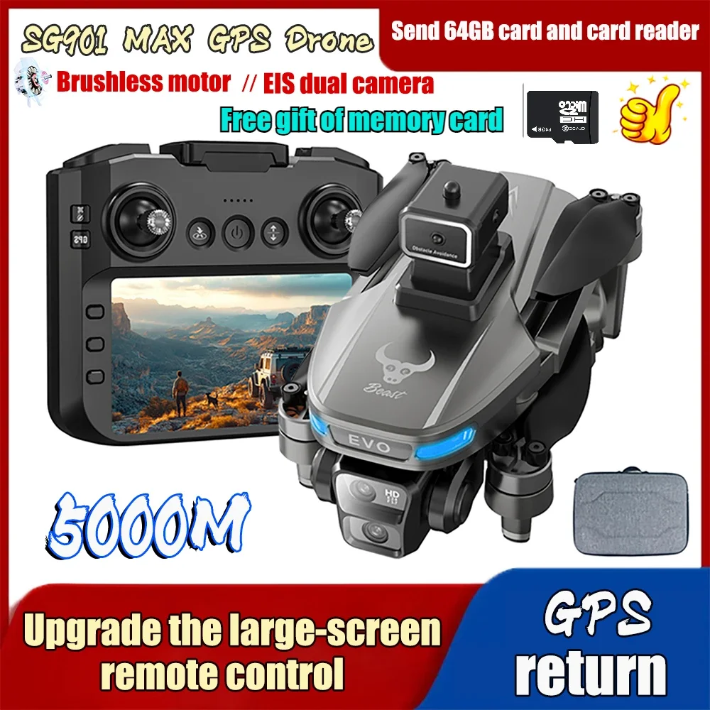 New SG901 Drone Professional 8k Camera Four-Axis Aerial Photography with Large Screen Remote Control 5G WIFI GPS FPV Dron RC 5KM
New SG901 Drone Professional 8k Camera Four-Axis Aerial Photography with Large Screen Remote Control 5G WIFI GPS FPV Dron RC 5KM