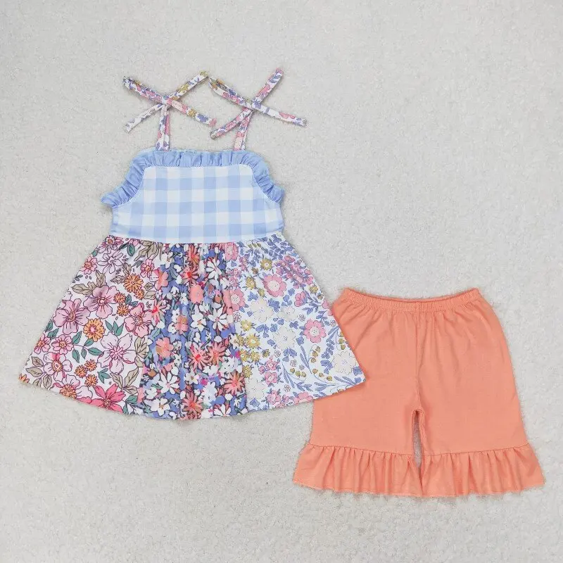 X12.13 GSSO0990 Baby girl summer floral Wholesale plaid lace suspender shorts set
X12.13 GSSO0990 Baby girl summer floral Wholesale plaid lace suspender shorts set