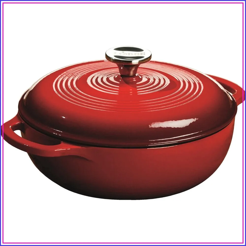 3 Quart Enameled Cast Iron Dutch Oven with Lid – Oven Safe to 500°F – Dual Handles – Red
3 Quart Enameled Cast Iron Dutch Oven with Lid – Oven Safe to 500°F – Dual Handles – Red