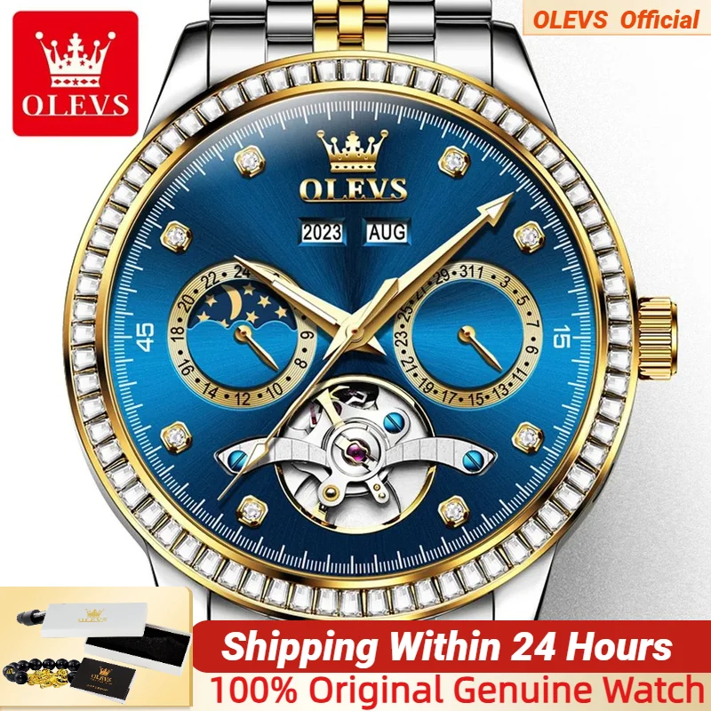 OLEVS 7016 Flywheel Automatic Men's Watch Date Year Chronograph Deep Waterproof 316 Stainless steel Mechanical Hand Clock
OLEVS 7016 Flywheel Automatic Men's Watch Date Year Chronograph Deep Waterproof 316 Stainless steel Mechanical Hand Clock