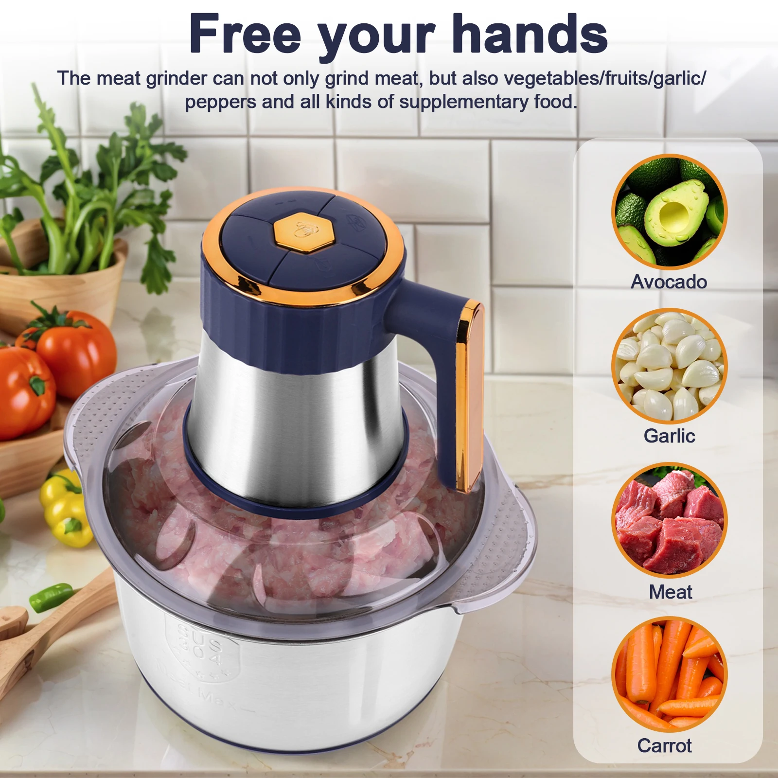 5L Electric Meat Grinder 500W Food Vegetable Processor Stainless Steel Food Crusher for Ground Beef Deer Chicken
5L Electric Meat Grinder 500W Food Vegetable Processor Stainless Steel Food Crusher for Ground Beef Deer Chicken