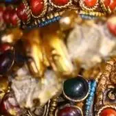 9"Nepalese folk Old Tibetan Silver Outline in gold Painted Mosaic Gem gZi Beads Padmasambhava Buddha Worship Hall
9"Nepalese folk Old Tibetan Silver Outline in gold Painted Mosaic Gem gZi Beads Padmasambhava Buddha Worship Hall