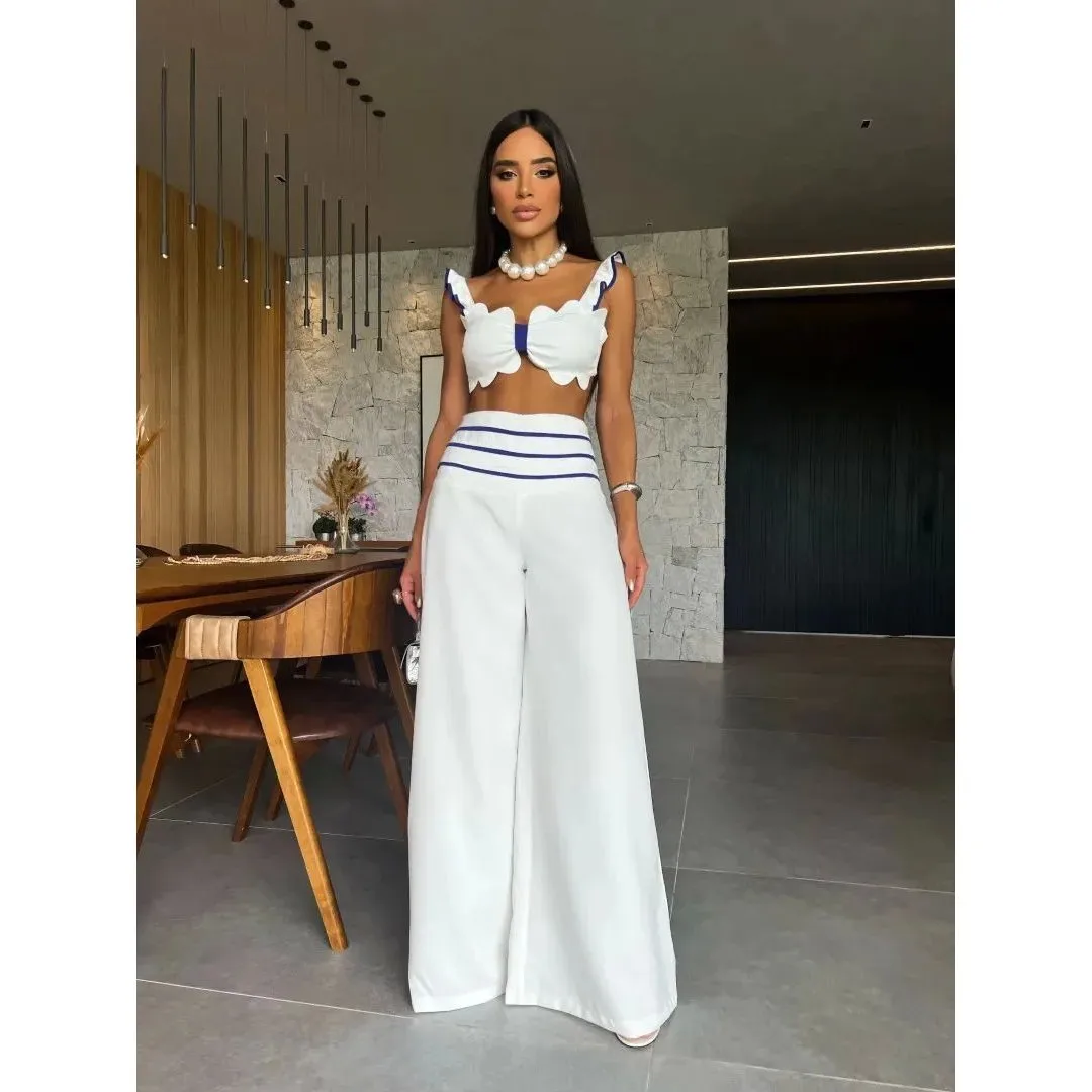 Elegant Summer Two Piece Set with Pants Deep V S Design Women's Fashionable Outfit Casual Yet Stylish Ladies' Ensemble
Elegant Summer Two Piece Set with Pants Deep V S Design Women's Fashionable Outfit Casual Yet Stylish Ladies' Ensemble