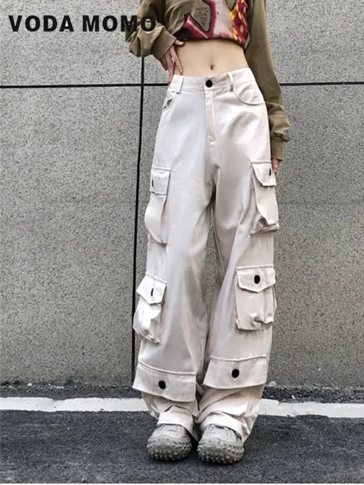 Свободные мешковатые широкие брюки-трубы, спортивные штаны для бега, уличная одежда, винтажные женские брюки-карго Y2K, прямые брюки с высокой талией и несколькими карманами
Свободные мешковатые широкие брюки-трубы, спортивные штаны для бега, уличная одежда, винтажные женские брюки-карго Y2K, прямые брюки с высокой талией и несколькими карманами