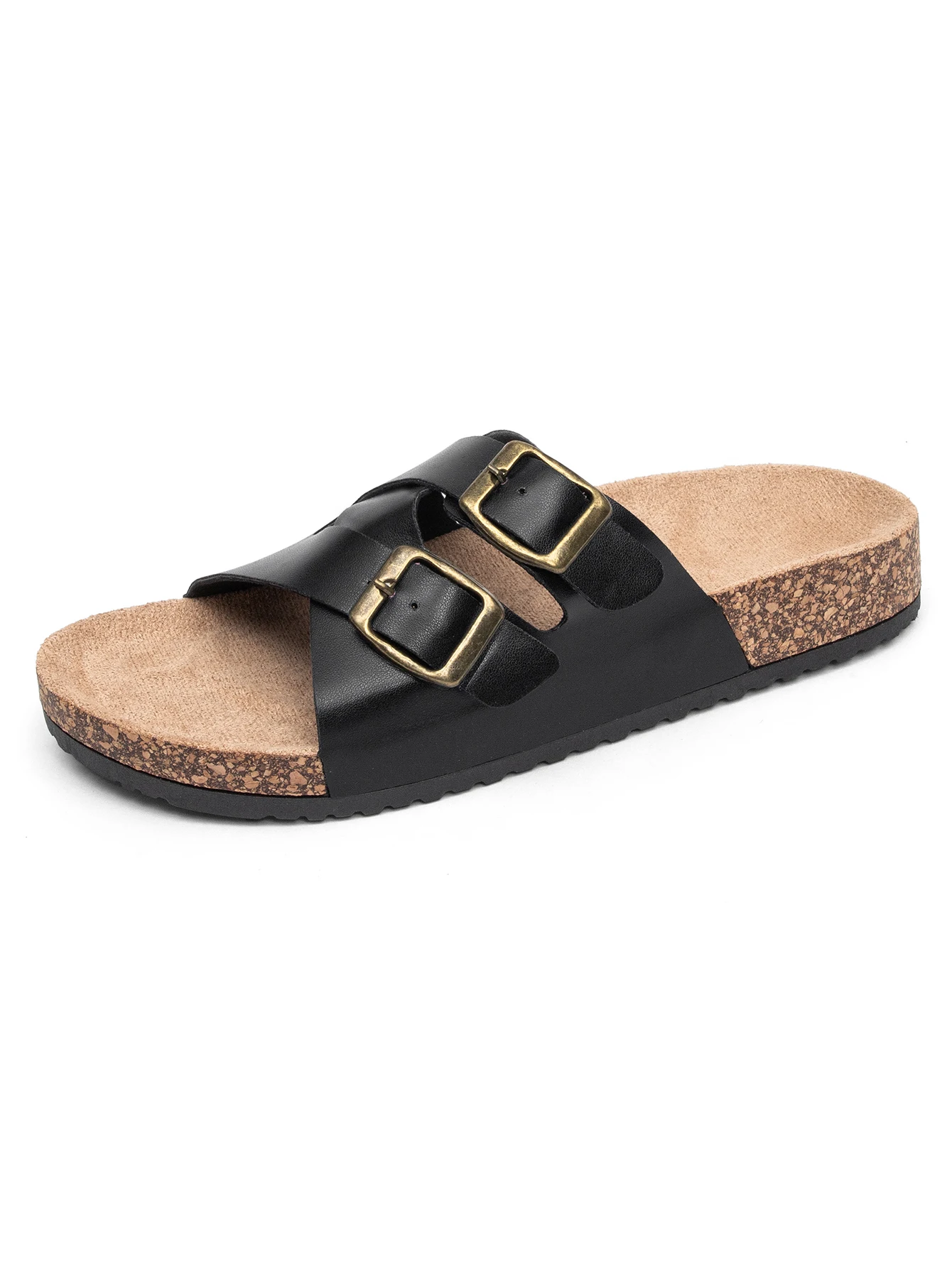 Women Double Buckle Cork Footbed Slide Sandals Adjustable Leather Strap Flat Slip On Summer Beach Casual Open Toe Slippers
Women Double Buckle Cork Footbed Slide Sandals Adjustable Leather Strap Flat Slip On Summer Beach Casual Open Toe Slippers