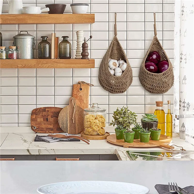 Twine Onion Basket Hanging For Pantry, Potato Garlic Onion Pantry Storage Baskets, Boho Wall Baskets 6Pcs
Twine Onion Basket Hanging For Pantry, Potato Garlic Onion Pantry Storage Baskets, Boho Wall Baskets 6Pcs