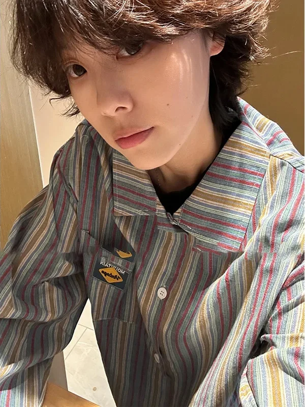 Striped Long Sleeve Men's Shirt Vintage Loose Fit Casual Style Autumn Outerwear Trendy Button-Up Polyester Cotton
Striped Long Sleeve Men's Shirt Vintage Loose Fit Casual Style Autumn Outerwear Trendy Button-Up Polyester Cotton