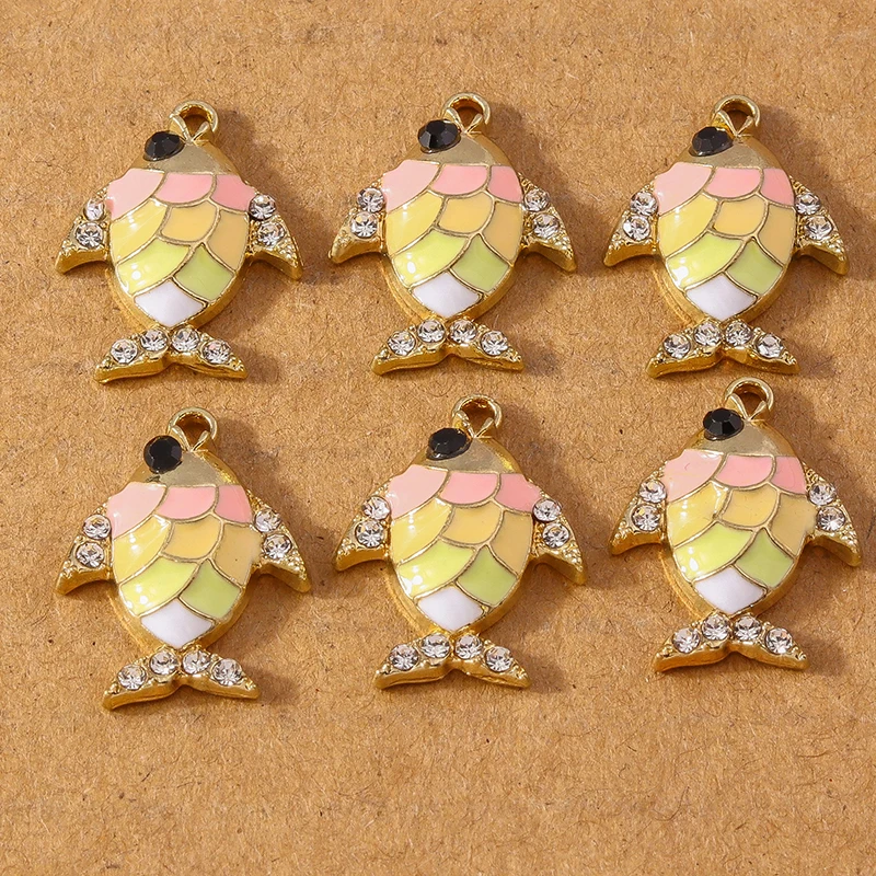 10pcs Delicate Enamel Rhinestone Fish Charms Pendant for Necklace Earrings DIY Jewelry Making Accessories Supplies
10pcs Delicate Enamel Rhinestone Fish Charms Pendant for Necklace Earrings DIY Jewelry Making Accessories Supplies