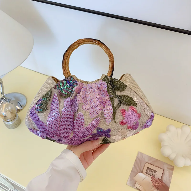 Льняная сумка с цветочным принтом, сумки для женщин, бамбуковая ручка, дизайн с блестками, элегантные наручные сумки, женский банкетный клатч, женский мини-кошелек, кошелек
Льняная сумка с цветочным принтом, сумки для женщин, бамбуковая ручка, дизайн с блестками, элегантные наручные сумки, женский банкетный клатч, женский мини-кошелек, кошелек