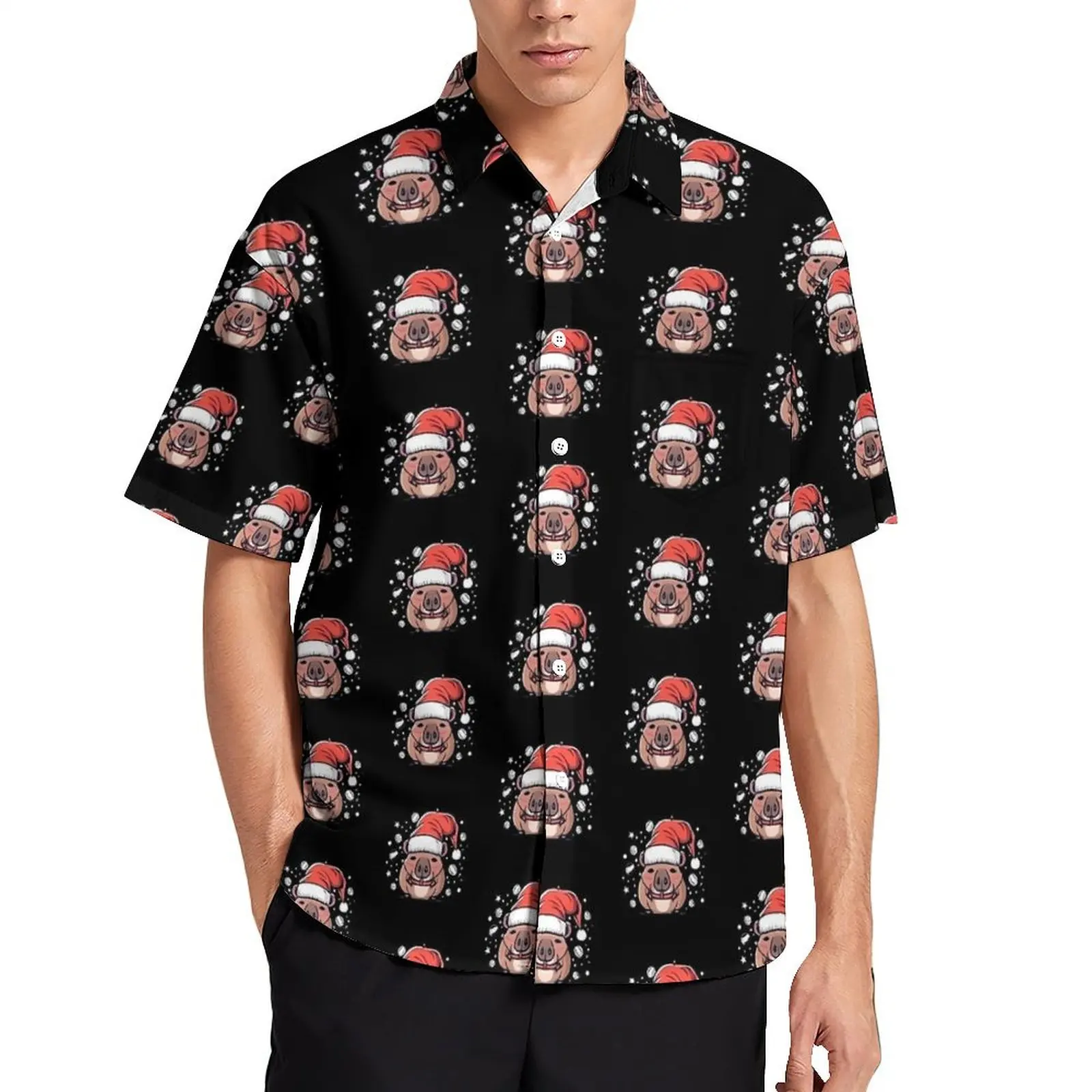 Capybara Christmas in A Santa Claus Hat Casual Shirt Hawaiian Shirts Men Short Sleeve Beach Fashion Design Plus Size Blouses
Capybara Christmas in A Santa Claus Hat Casual Shirt Hawaiian Shirts Men Short Sleeve Beach Fashion Design Plus Size Blouses