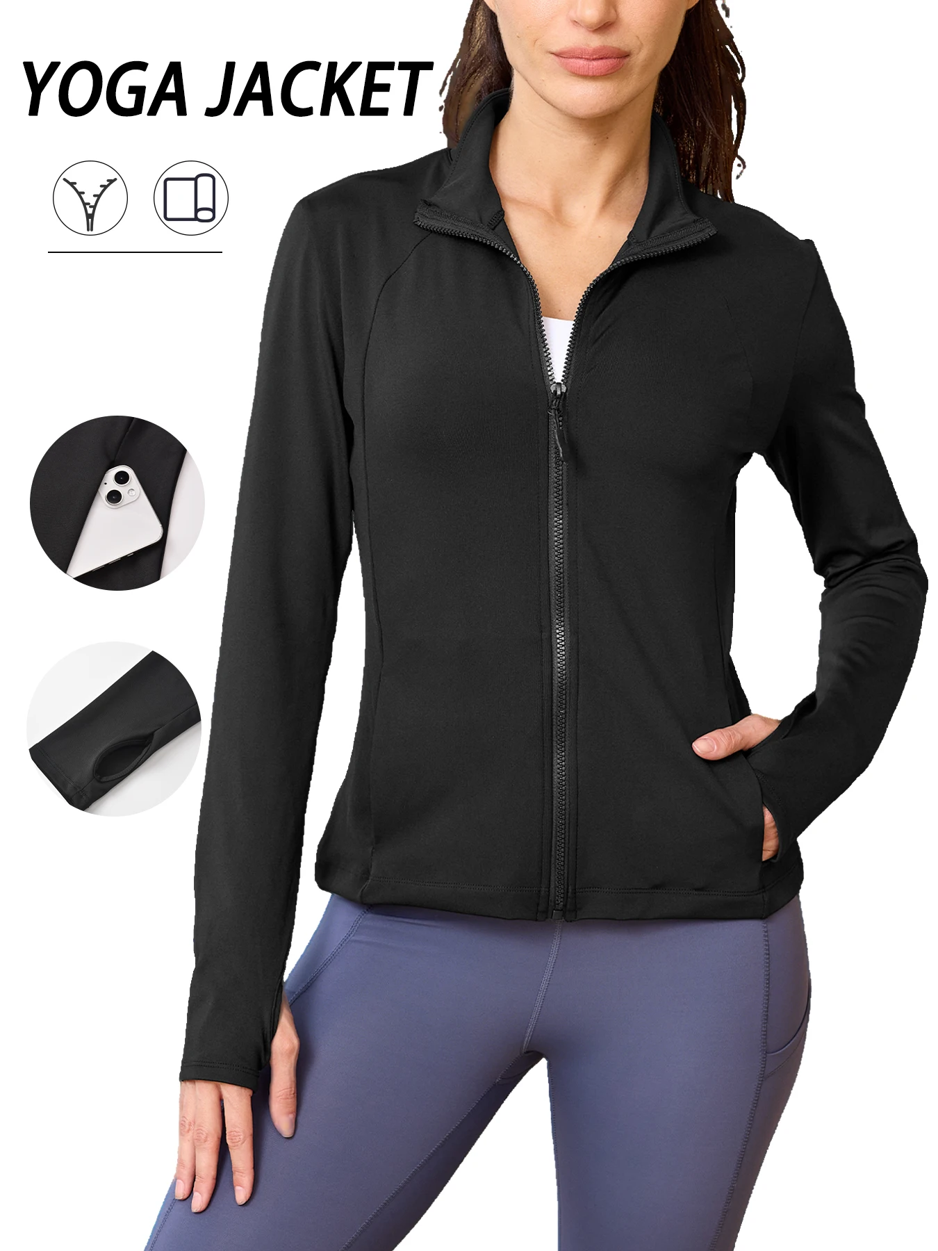 Женская куртка для йоги для тренировок с полной молнией и отверстиями для большого пальца, идеально подходит для бега, пеших прогулок и многого другого
Женская куртка для йоги для тренировок с полной молнией и отверстиями для большого пальца, идеально подходит для бега, пеших прогулок и многого другого
