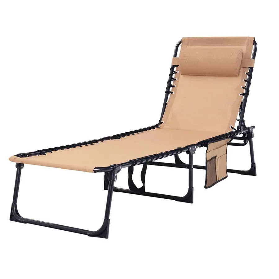 Folding Chaise Lounge Chair Bed HeavyDuty 400lb Capacity Portable Adjustable Recliner w Pillow for Patio, Pool, Camping, Sunbat
Folding Chaise Lounge Chair Bed HeavyDuty 400lb Capacity Portable Adjustable Recliner w Pillow for Patio, Pool, Camping, Sunbat