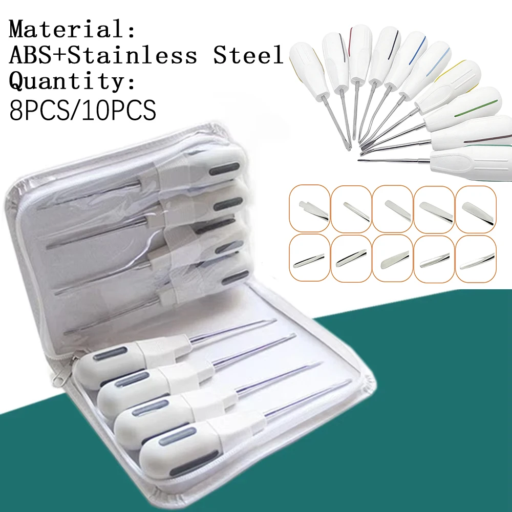 8 Piece Curved Dental Root Elevator Kit Luxating Elevators for Atraumatic Tooth Extraction Surgical Dentistry Tools Set
8 Piece Curved Dental Root Elevator Kit Luxating Elevators for Atraumatic Tooth Extraction Surgical Dentistry Tools Set