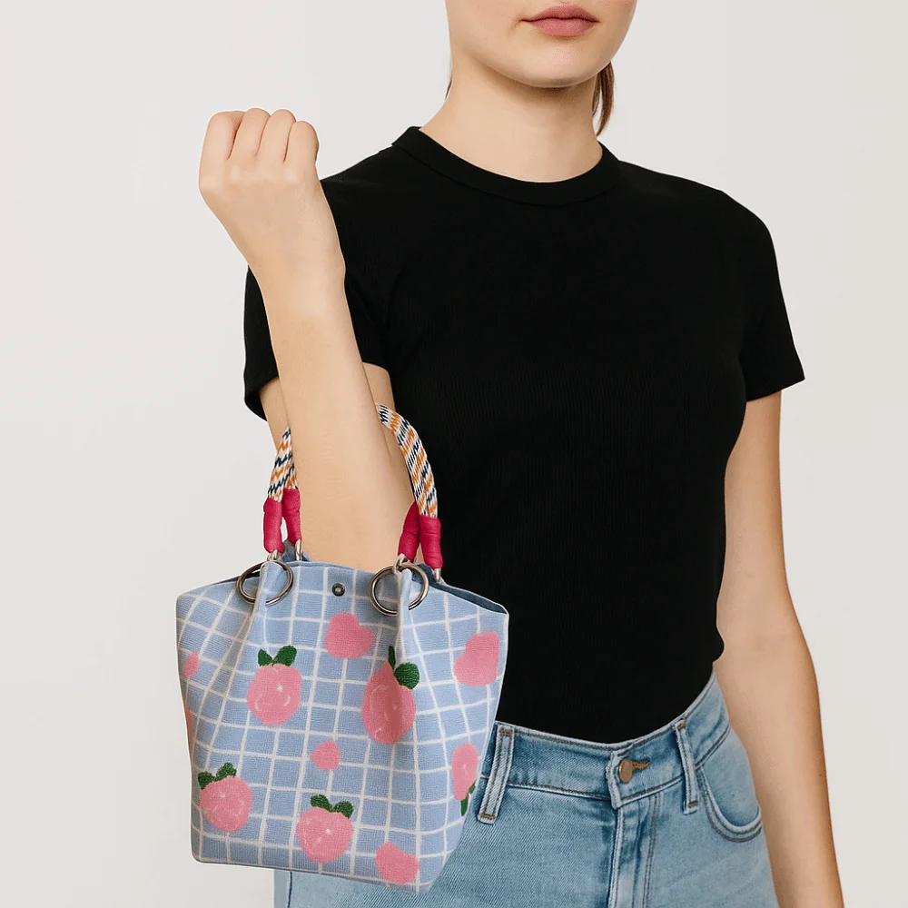 Portable Fruit Flower Bucket Bag Lemon Strawberry Knitted Handbag Korean Style Soft Women Tote Bag Ladies
Portable Fruit Flower Bucket Bag Lemon Strawberry Knitted Handbag Korean Style Soft Women Tote Bag Ladies