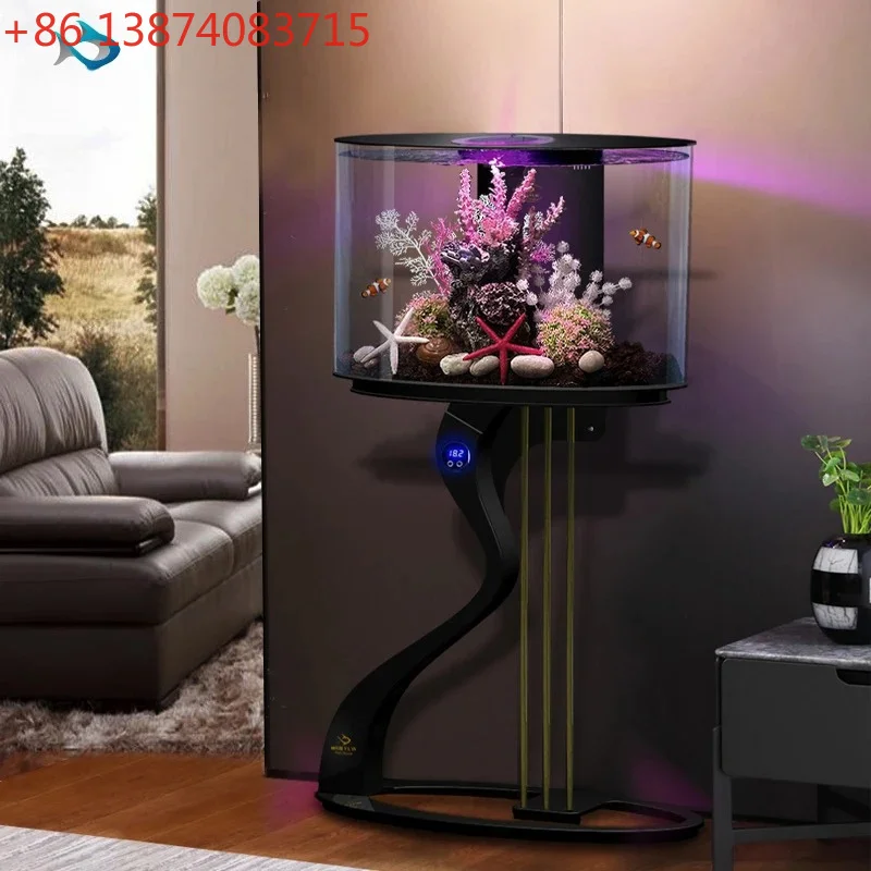 Fish tank, floor-standing ecological fish tank next to small TV cabinet
Fish tank, floor-standing ecological fish tank next to small TV cabinet