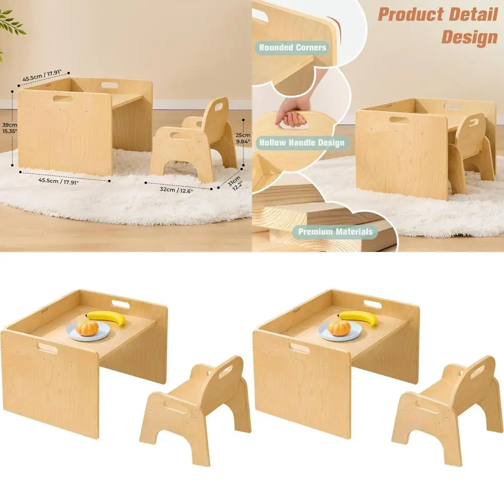Montessori Toddler Table and Chair, Wooden Set for 1-3 Yrs, Eating, Learning, and Play Furniture
Montessori Toddler Table and Chair, Wooden Set for 1-3 Yrs, Eating, Learning, and Play Furniture