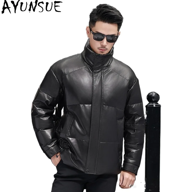 AYUNSUE 2025 Real Goatskin Genuine Leather Jackets Man Warm Goose Down Coat Stand Collar Short Leather Coat Bread Puffer Jackets
AYUNSUE 2025 Real Goatskin Genuine Leather Jackets Man Warm Goose Down Coat Stand Collar Short Leather Coat Bread Puffer Jackets