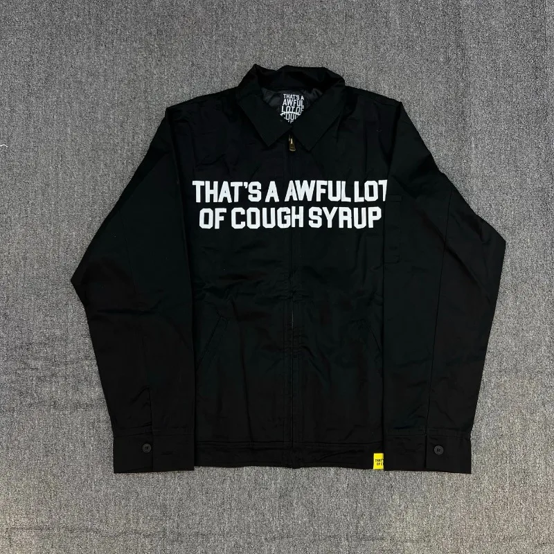 Thats A Awful Lot of Cough Syrup Mens Letter Print Jacket Autumn Winter Cotton Padded Coat Warm Thickened Outwear Fashion
Thats A Awful Lot of Cough Syrup Mens Letter Print Jacket Autumn Winter Cotton Padded Coat Warm Thickened Outwear Fashion