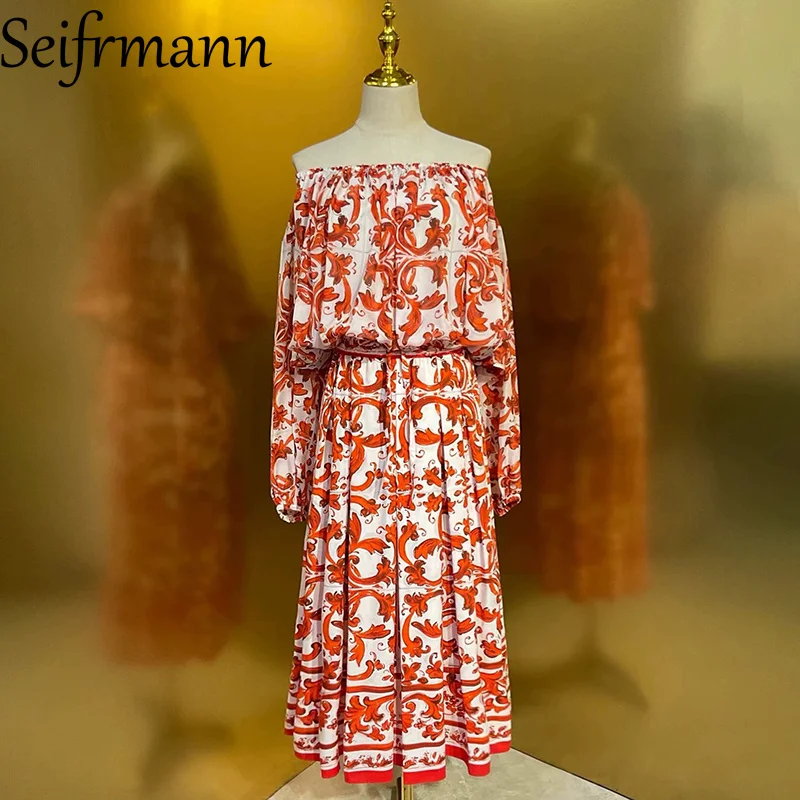 Seifrmann 2026 Summer Women's New Fashionable One Collar Long Sleeve Silk Printed Top+Elastic Waist Half Skirt Two Piece Set
Seifrmann 2026 Summer Women's New Fashionable One Collar Long Sleeve Silk Printed Top+Elastic Waist Half Skirt Two Piece Set