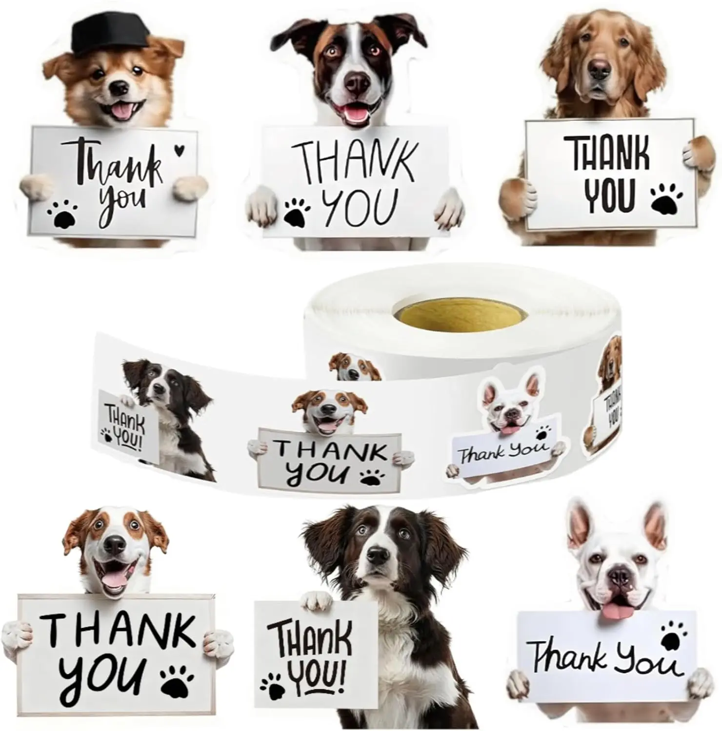 500 pcs Dog Thank You Stickers roll,Suitable for Corporate Product Packaging, pet Supplies, Gift
500 pcs Dog Thank You Stickers roll,Suitable for Corporate Product Packaging, pet Supplies, Gift