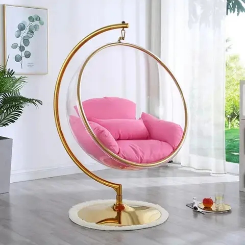 Hot Sell High Quality Clear Ball Chair Acrylic Swing Hanging Chair Indoor Egg Chair with Stand