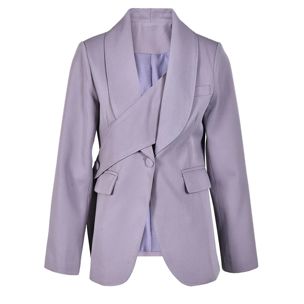SuperAen Office Lady Design High Street Jacket Women's Autumn New Irregular High Waist Stitching Purple Suit Blazer
SuperAen Office Lady Design High Street Jacket Women's Autumn New Irregular High Waist Stitching Purple Suit Blazer
