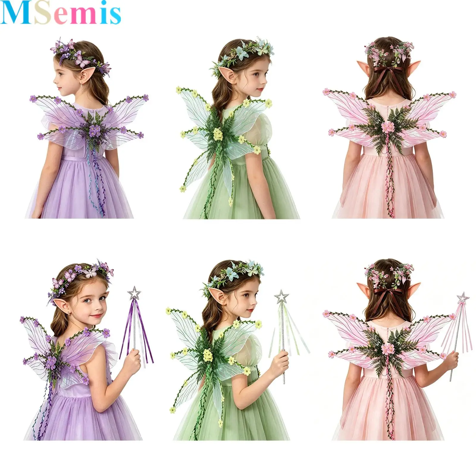 Fairy Wings Iridescent Fairy Costume Set for Girls Women Angel Butterfly Garland Elf Ears And Wings for Themed Party Cosplay
Fairy Wings Iridescent Fairy Costume Set for Girls Women Angel Butterfly Garland Elf Ears And Wings for Themed Party Cosplay