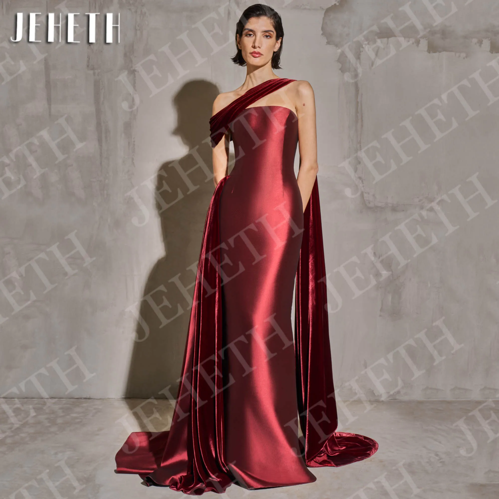 JEHETH One Shoulder Evening Dress Satin Party Gown Mermaid Woman Formal Occasions Dresses Burgundy 2026 Customized فساتين
JEHETH One Shoulder Evening Dress Satin Party Gown Mermaid Woman Formal Occasions Dresses Burgundy 2026 Customized فساتين