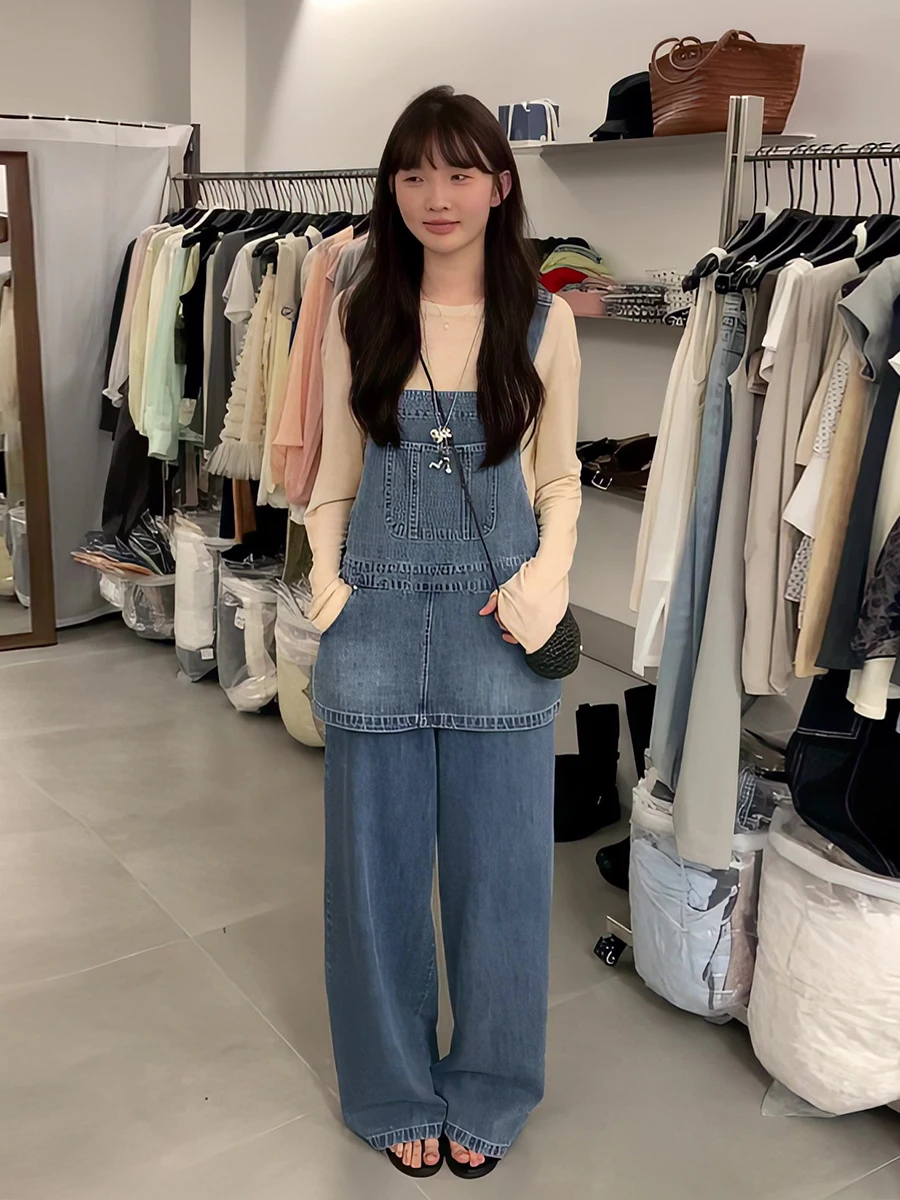 Blue Sleeveless Denim Overalls Slim Straight Pants Set Women's Summer New Arrival Dongda Gate Handmade Sewing Breathable Ligh...
Blue Sleeveless Denim Overalls Slim Straight Pants Set Women's Summer New Arrival Dongda Gate Handmade Sewing Breathable Ligh...