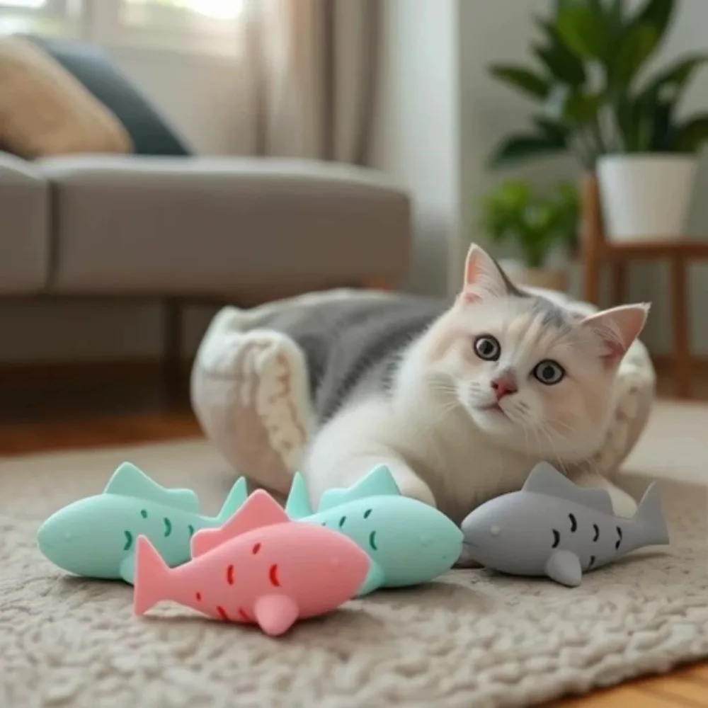 Fish-Shaped Cat Treat Dispenser Silicone Bite-Resistant Cat Treat Feeder Teeth Cleaning Food Leakage Cats Slow Feeders
Fish-Shaped Cat Treat Dispenser Silicone Bite-Resistant Cat Treat Feeder Teeth Cleaning Food Leakage Cats Slow Feeders