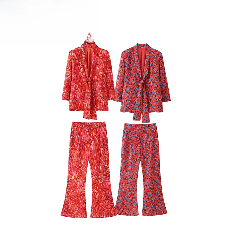 Fashionable Two-Piece Suit ZR Summer New Arrival Women's Wide Leg Pants Set with Printed Blouse High Waist Polyester Fiber
Fashionable Two-Piece Suit ZR Summer New Arrival Women's Wide Leg Pants Set with Printed Blouse High Waist Polyester Fiber