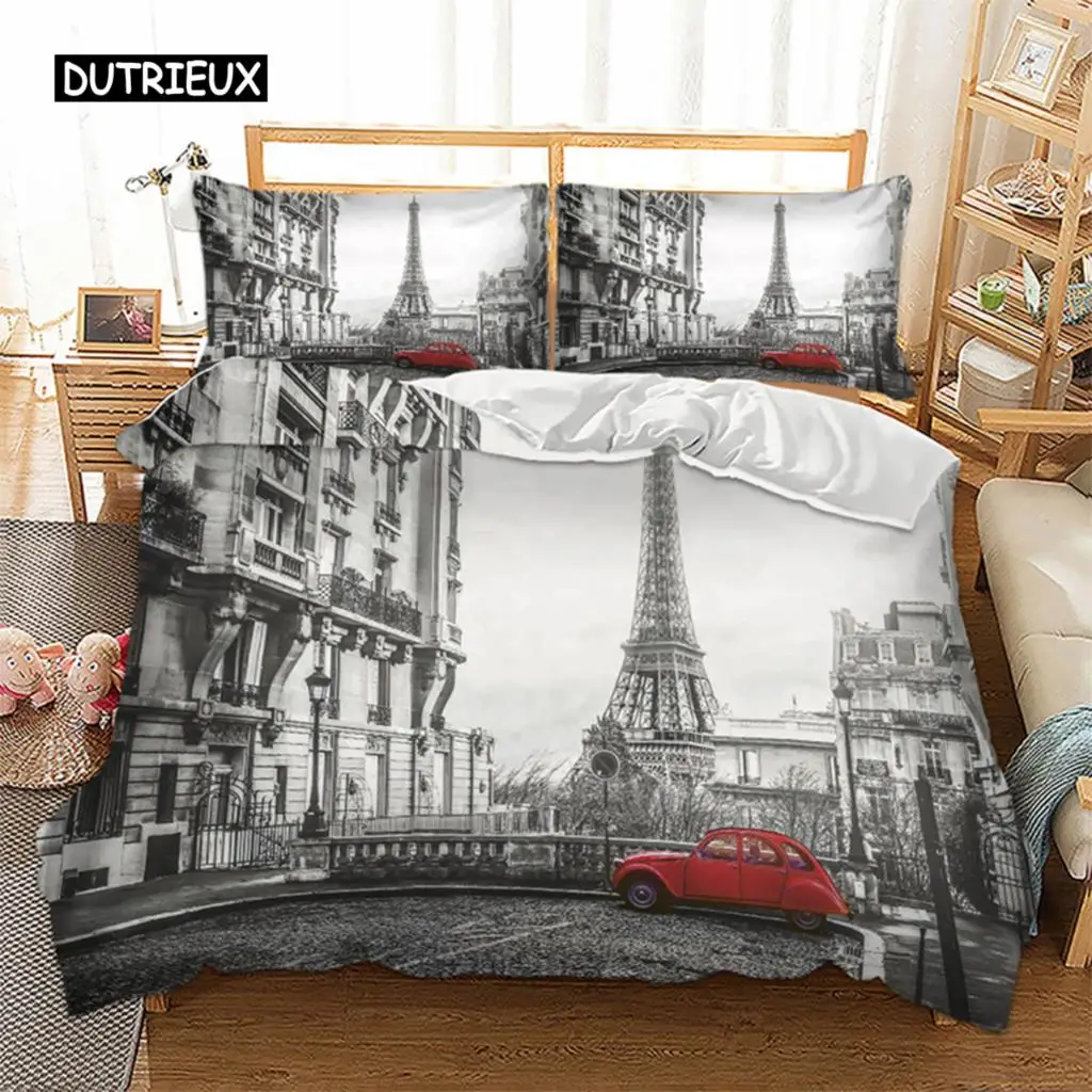 Novelty Gift Paris Tower Red Car Print Polyester Bedding Set Romantic London City Quilt Duvet Cover+Pillowcase 2/3pcs
Novelty Gift Paris Tower Red Car Print Polyester Bedding Set Romantic London City Quilt Duvet Cover+Pillowcase 2/3pcs