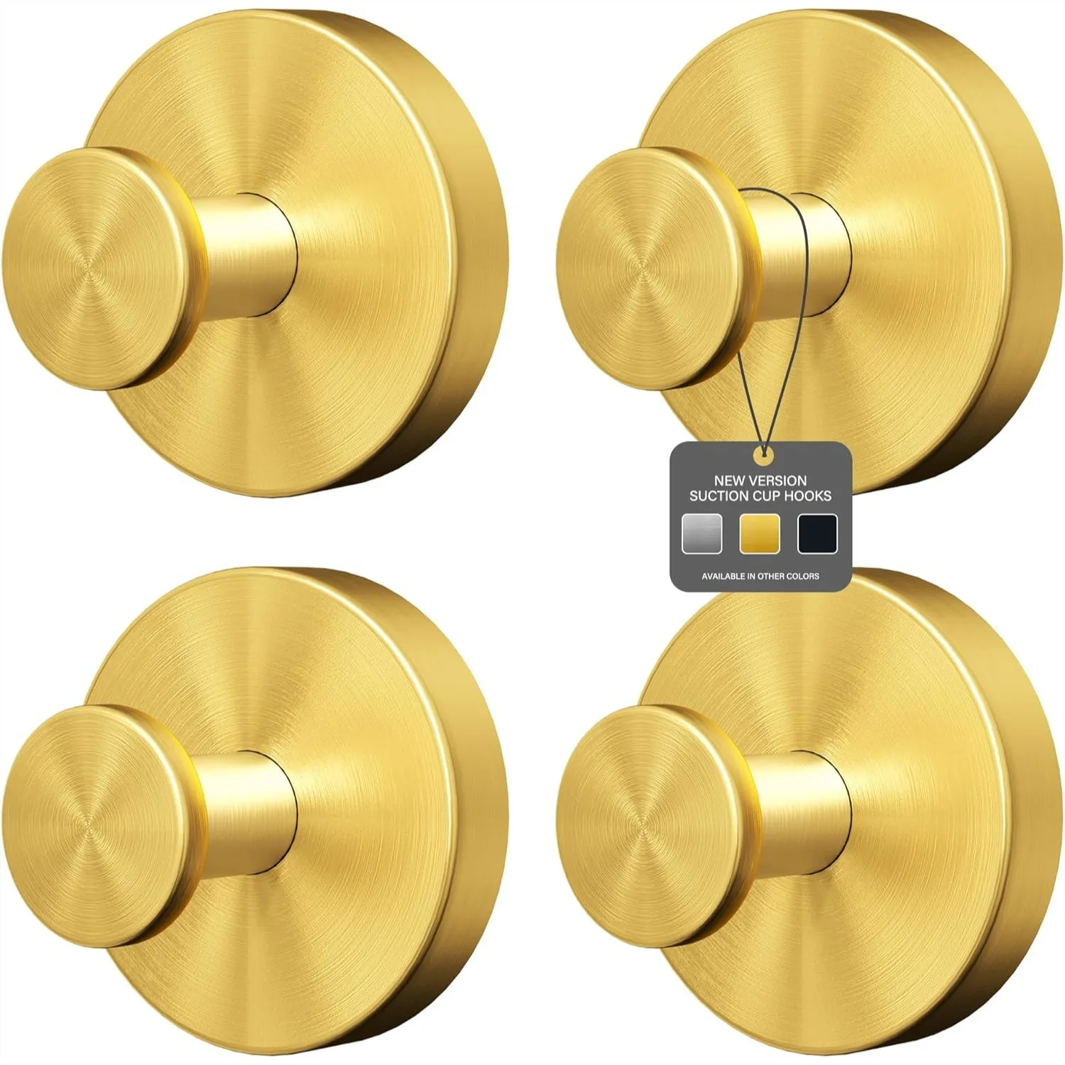 Suction Cup Hooks for Shower, 4 Pack Gold - Strong Hold Towel Hooks for Bathroom Wall Door, No Drill
Suction Cup Hooks for Shower, 4 Pack Gold - Strong Hold Towel Hooks for Bathroom Wall Door, No Drill