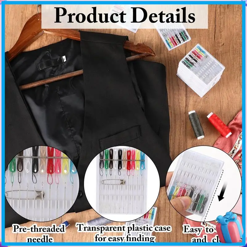 Quick Fix Sewing Kit Pre Threaded Needle Kit Personal Needle And Thread Kit Mending Kit 60 Boxes
Quick Fix Sewing Kit Pre Threaded Needle Kit Personal Needle And Thread Kit Mending Kit 60 Boxes