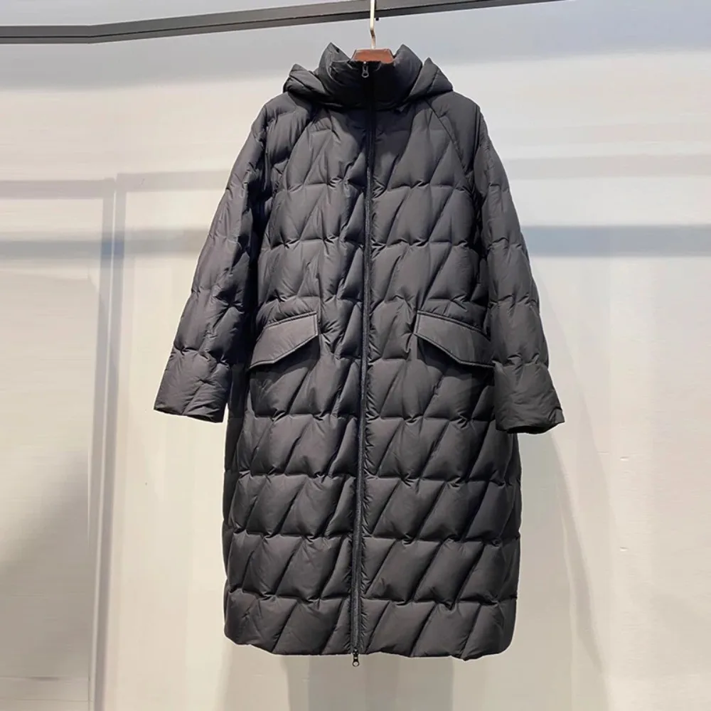 New Winter Oversized Over Knee Puffer Jacket Women Solid Long Sleeve Zipper Hooded White Duck Down Coat Warm Parkas
New Winter Oversized Over Knee Puffer Jacket Women Solid Long Sleeve Zipper Hooded White Duck Down Coat Warm Parkas