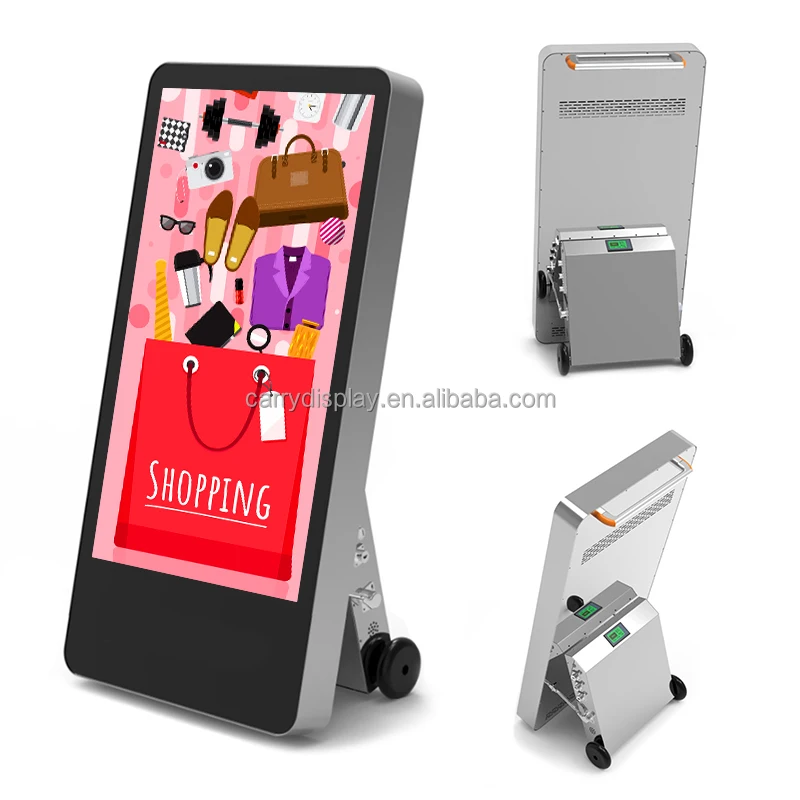 Портативный дизайн для улицы, перезаряжаемая батарея, высокая яркость, водонепроницаемый цифровой вывесок, ЖК-дисплей киоска
Портативный дизайн для улицы, перезаряжаемая батарея, высокая яркость, водонепроницаемый цифровой вывесок, ЖК-дисплей киоска