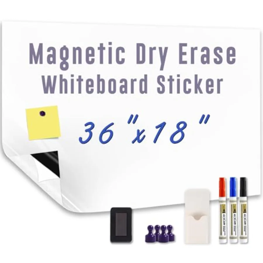 Magnetic Whiteboard Sticker - Adhesive Backing 36'' x 18'' Dry Erase Board for Wall Whiteboard Contact Paper for Office Home In
Magnetic Whiteboard Sticker - Adhesive Backing 36'' x 18'' Dry Erase Board for Wall Whiteboard Contact Paper for Office Home In