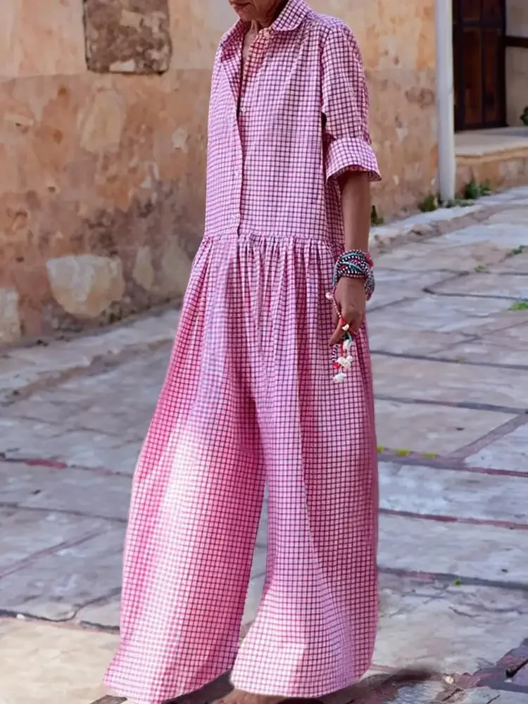 DSMTRC 2024 Women's Jumpsuit Spring/Summer Clothing Plaid Elegant Dress Casual Pants Full Body Loose Fit Long Sleeve Jumpsuit
DSMTRC 2024 Women's Jumpsuit Spring/Summer Clothing Plaid Elegant Dress Casual Pants Full Body Loose Fit Long Sleeve Jumpsuit
