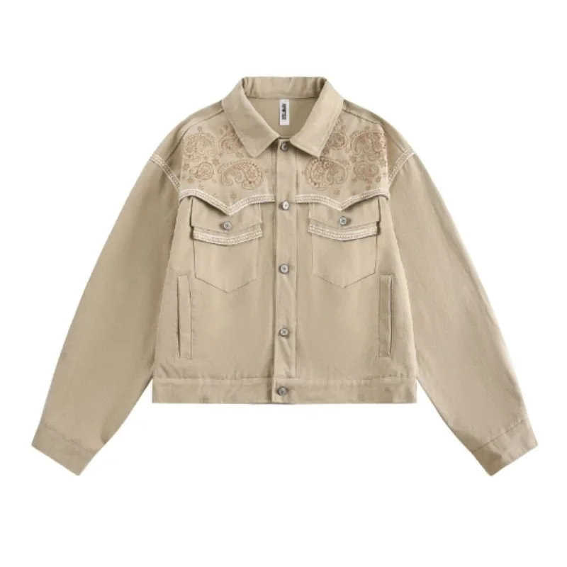 Spring and autumn men and women new fashion brand American cashew flower embroidery design of high quality cotton short jacket
Spring and autumn men and women new fashion brand American cashew flower embroidery design of high quality cotton short jacket