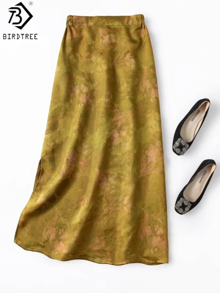 Birdtree, 100% Real Silk Jacquard Skirt, Side Slit, Women Gambiered Canton Gauze Skirts, Elastic Waist, 2026 Spring New D63014JF
Birdtree, 100% Real Silk Jacquard Skirt, Side Slit, Women Gambiered Canton Gauze Skirts, Elastic Waist, 2026 Spring New D63014JF