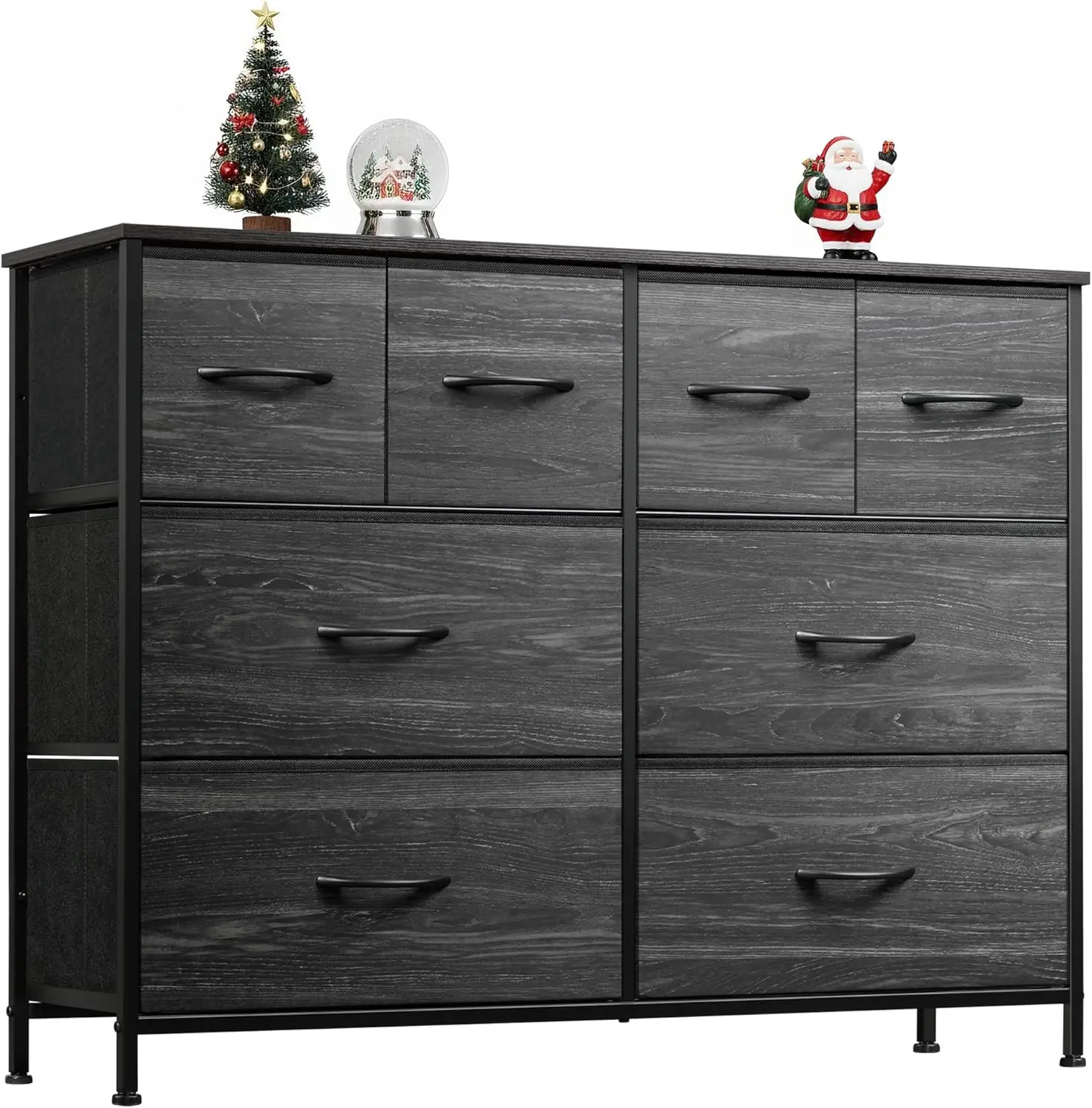Bedroom Dresser with 8 Drawers, Wide Fabric Storage Chest, Charcoal Black Wood Grain Print
Bedroom Dresser with 8 Drawers, Wide Fabric Storage Chest, Charcoal Black Wood Grain Print