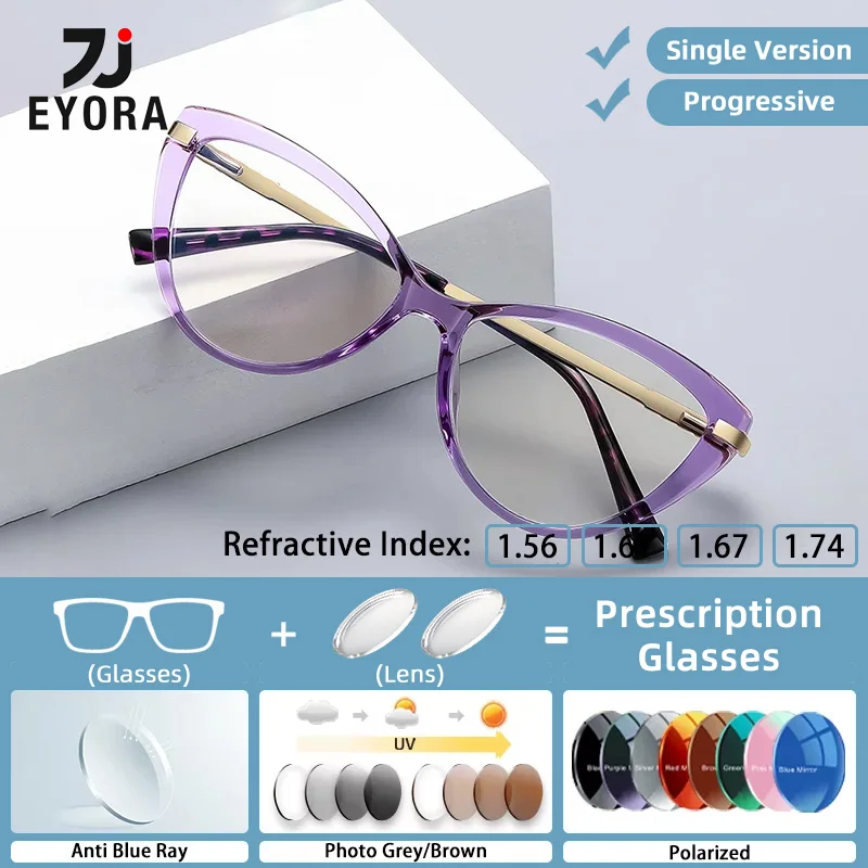 EYORA Cat Eye Optical Glasses Women Myopia Prescription Eyeglasses Hyperopia Reading Glasses Anti Blue Light Computer Eyewear
EYORA Cat Eye Optical Glasses Women Myopia Prescription Eyeglasses Hyperopia Reading Glasses Anti Blue Light Computer Eyewear