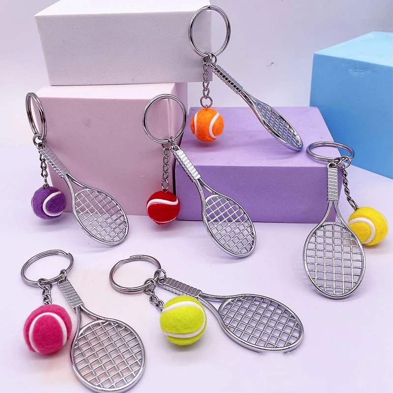 54Pcs Mini Metal Tennis Racket Keychain Cute Sport Pendant Keyring Tennis Ball Keychain Party Gifts 
54Pcs Mini Metal Tennis Racket Keychain Cute Sport Pendant Keyring Tennis Ball Keychain Party Gifts
