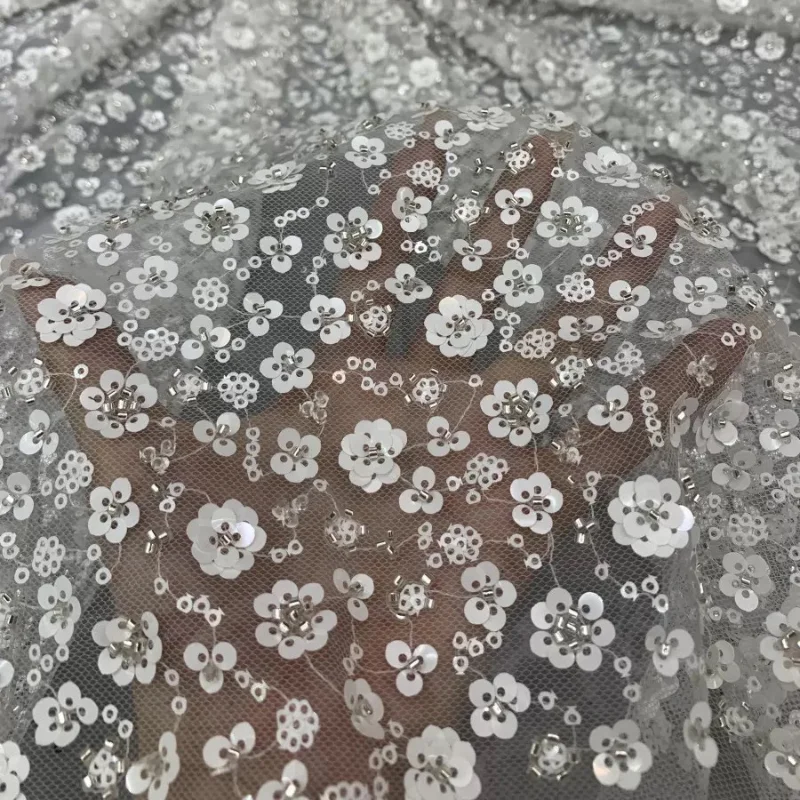 Sequin Bead Embroidery Mesh Fabric for DIY Sewing Handmade Wedding Dress Clothing Fashion Material Cloth By The Yard
Sequin Bead Embroidery Mesh Fabric for DIY Sewing Handmade Wedding Dress Clothing Fashion Material Cloth By The Yard