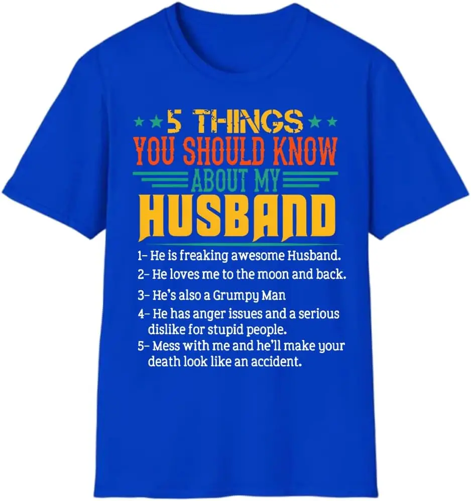 5 Things You Should Know About My Husband Shirt, 5 Things About My Husband T-Shirt, Wife Gift for Husband
5 Things You Should Know About My Husband Shirt, 5 Things About My Husband T-Shirt, Wife Gift for Husband