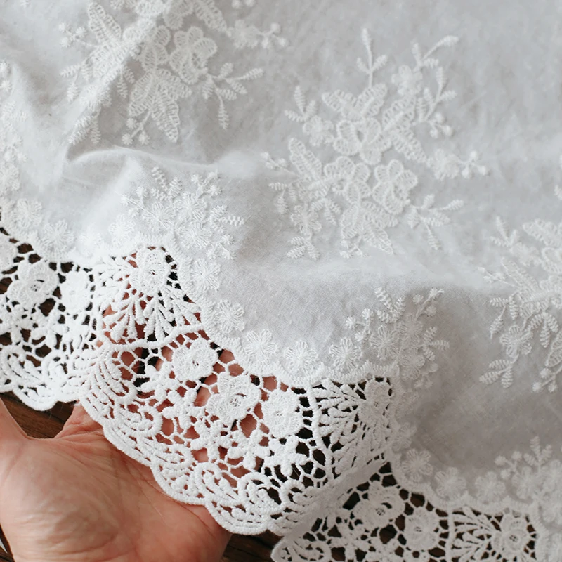 2yards/lot Off White100% Cotton Embroidered Lace Fabric Women's Clothing Diy Lace Trim
2yards/lot Off White100% Cotton Embroidered Lace Fabric Women's Clothing Diy Lace Trim