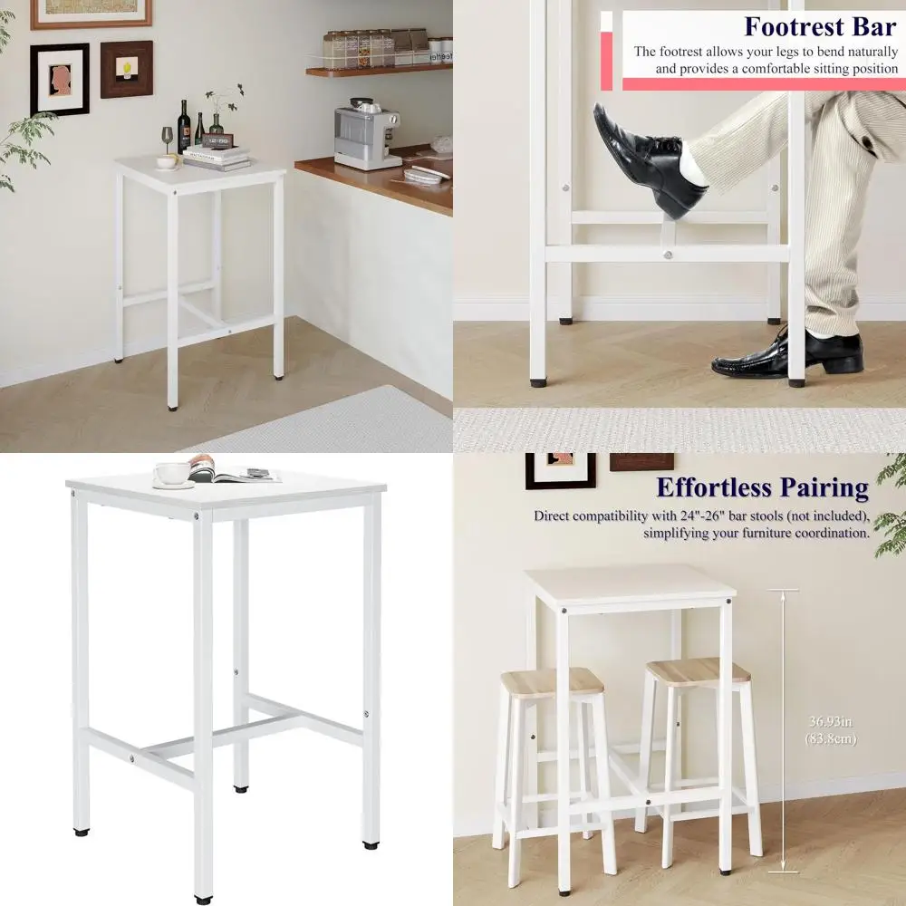 Компактный промышленный металлический стол-бар, высокий, для небольших помещений, белый, простая сборка, 23.6x23.6x36.9 дюймов
Компактный промышленный металлический стол-бар, высокий, для небольших помещений, белый, простая сборка, 23.6x23.6x36.9 дюймов