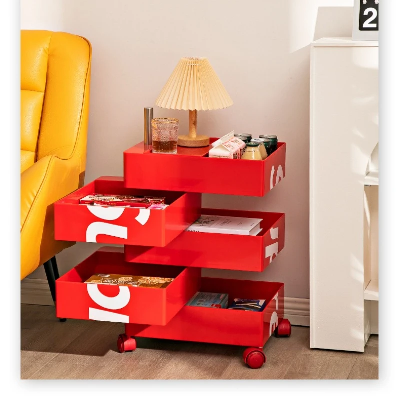 Internet Celebrity 360 Rotating Removable Bedside Table File Cabinet Multi-layer Drawer Edge Storage Cabinet